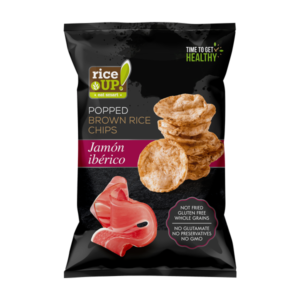RICE UP! Black Edition Popped brown rice chips Jamon/iberico/Bacon